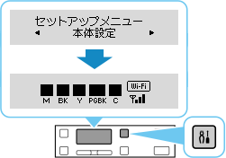 図:セットアップボタンを押す